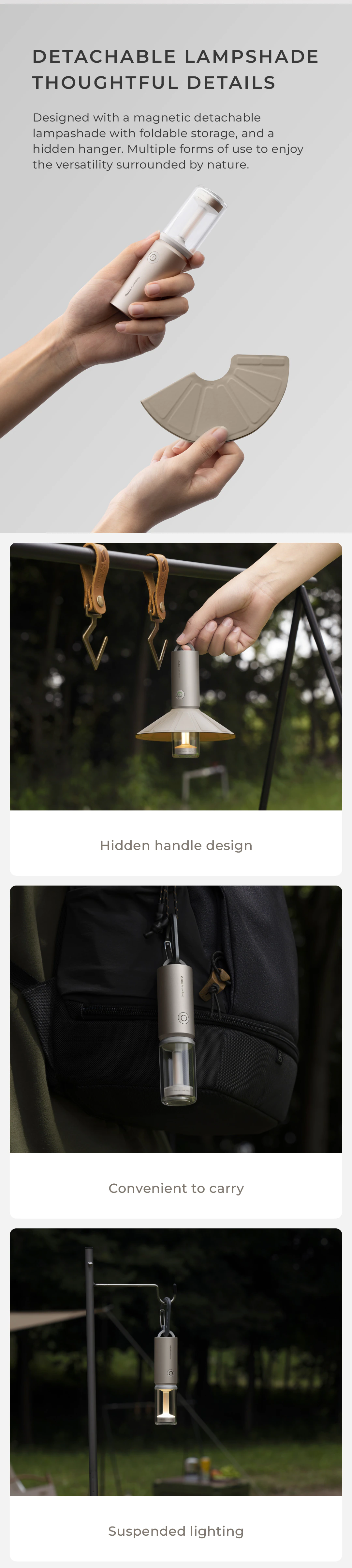 Cheap Goat Tents HOTO Camping Light Rechargeable Waterproof Flashlight Camping Lantern 3 Modes Mini Outdoor Hanging Camp Lamp Tent Lighting Torch   